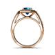 5 - Aura Blue and White Diamond Halo Engagement Ring 