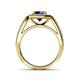 5 - Aura Blue Sapphire and Diamond Halo Engagement Ring 
