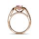 5 - Aura Pink Tourmaline and Diamond Halo Engagement Ring 