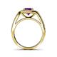 5 - Aura Amethyst and Diamond Halo Engagement Ring 