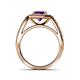 5 - Aura Amethyst and Diamond Halo Engagement Ring 