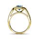 5 - Aura Blue Topaz and Diamond Halo Engagement Ring 