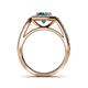 5 - Aura Blue Topaz and Diamond Halo Engagement Ring 