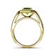 5 - Aura Peridot and Diamond Halo Engagement Ring 