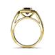 5 - Aura Red Garnet and Diamond Halo Engagement Ring 