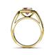 5 - Aura Rhodolite Garnet and Diamond Halo Engagement Ring 