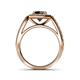 5 - Aura Black and White Diamond Halo Engagement Ring 
