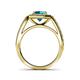 5 - Aura London Blue Topaz and Diamond Halo Engagement Ring 