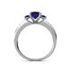 4 - Dzeni Blue Sapphire Three Stone with Side Diamond Ring 