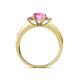 4 - Dzeni Pink Sapphire Three Stone with Side Diamond Ring 