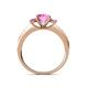 4 - Dzeni Pink Sapphire Three Stone with Side Diamond Ring 