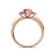 4 - Dzeni Pink Tourmaline Three Stone with Side Diamond Ring 