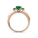4 - Dzeni Emerald Three Stone with Side Diamond Ring 