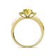 4 - Dzeni Yellow Sapphire Three Stone with Side Diamond Ring 