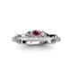3 - Twyla Diamond and Rhodolite Garnet Three Stone Ring 