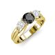 3 - Alyssa Black Diamond and White Sapphire Three Stone Engagement Ring 