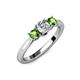 2 - Quyen Diamond and Green Garnet Three Stone Engagement Ring 