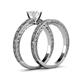5 - Florie Classic White Sapphire Solitaire Bridal Set Ring 