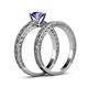 5 - Florie Classic Iolite Solitaire Bridal Set Ring 