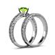 5 - Florie Classic Peridot Solitaire Bridal Set Ring 