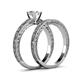 5 - Florie Classic Round Diamond Solitaire Bridal Set Ring 