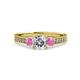 3 - Dzeni Diamond and Pink Sapphire Three Stone Engagement Ring 