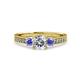 3 - Dzeni Diamond and Tanzanite Three Stone Engagement Ring 