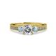 3 - Dzeni Diamond and Aquamarine Three Stone Engagement Ring 