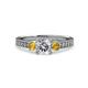 3 - Dzeni Diamond and Citrine Three Stone Engagement Ring 