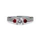 3 - Dzeni Diamond and Ruby Three Stone Engagement Ring 