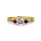3 - Dzeni Diamond and Ruby Three Stone Engagement Ring 