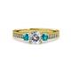 3 - Dzeni Diamond and London Blue Topaz Three Stone Engagement Ring 