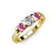 2 - Raea Diamond and Pink Sapphire Three Stone Engagement Ring 