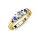 2 - Raea Diamond and Tanzanite Three Stone Engagement Ring 