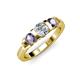3 - Raea Diamond and Iolite Three Stone Engagement Ring 