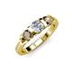 3 - Raea Diamond and Smoky Quartz Three Stone Engagement Ring 