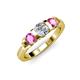 3 - Raea Diamond and Pink Sapphire Three Stone Engagement Ring 