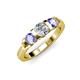 3 - Raea Diamond and Tanzanite Three Stone Engagement Ring 