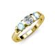 3 - Raea Diamond and Aquamarine Three Stone Engagement Ring 