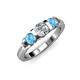2 - Raea Diamond and Blue Topaz Three Stone Engagement Ring 
