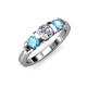 3 - Raea Diamond and Blue Topaz Three Stone Engagement Ring 