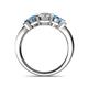 4 - Raea Diamond and Blue Topaz Three Stone Engagement Ring 