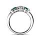 4 - Raea Diamond and Emerald Three Stone Engagement Ring 