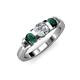 5 - Raea Diamond and Emerald Three Stone Engagement Ring 