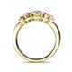 4 - Raea Diamond and Pink Sapphire Three Stone Engagement Ring 