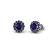 1 - Bernice Round Blue Sapphire Stud Earrings 