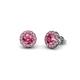1 - Bernice Round Pink Tourmaline Stud Earrings 