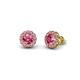 1 - Bernice Round Pink Tourmaline Stud Earrings 