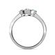4 - Irina Diamond and London Blue Topaz Three Stone Engagement Ring 