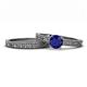 1 - Florian Classic Blue Sapphire Solitaire Bridal Set Ring 